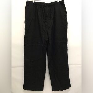 Grant Thomas Pure Linen Men's Black Drawstring Pants Size XXL